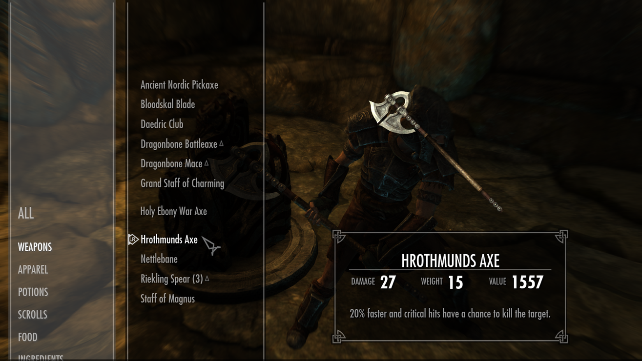 Skyrim Mods Hrothmunds Axe [Playstation]
