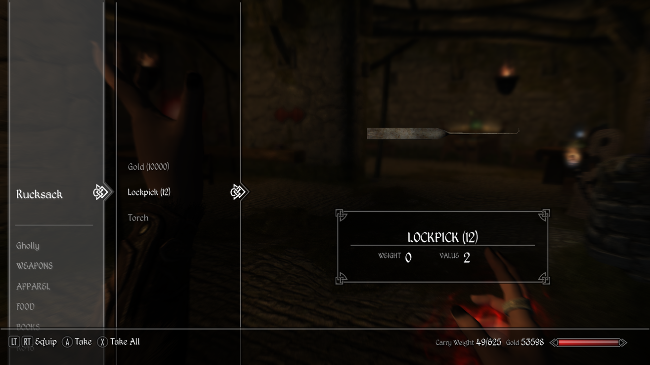 Skyrim mods tweaks rucksack
